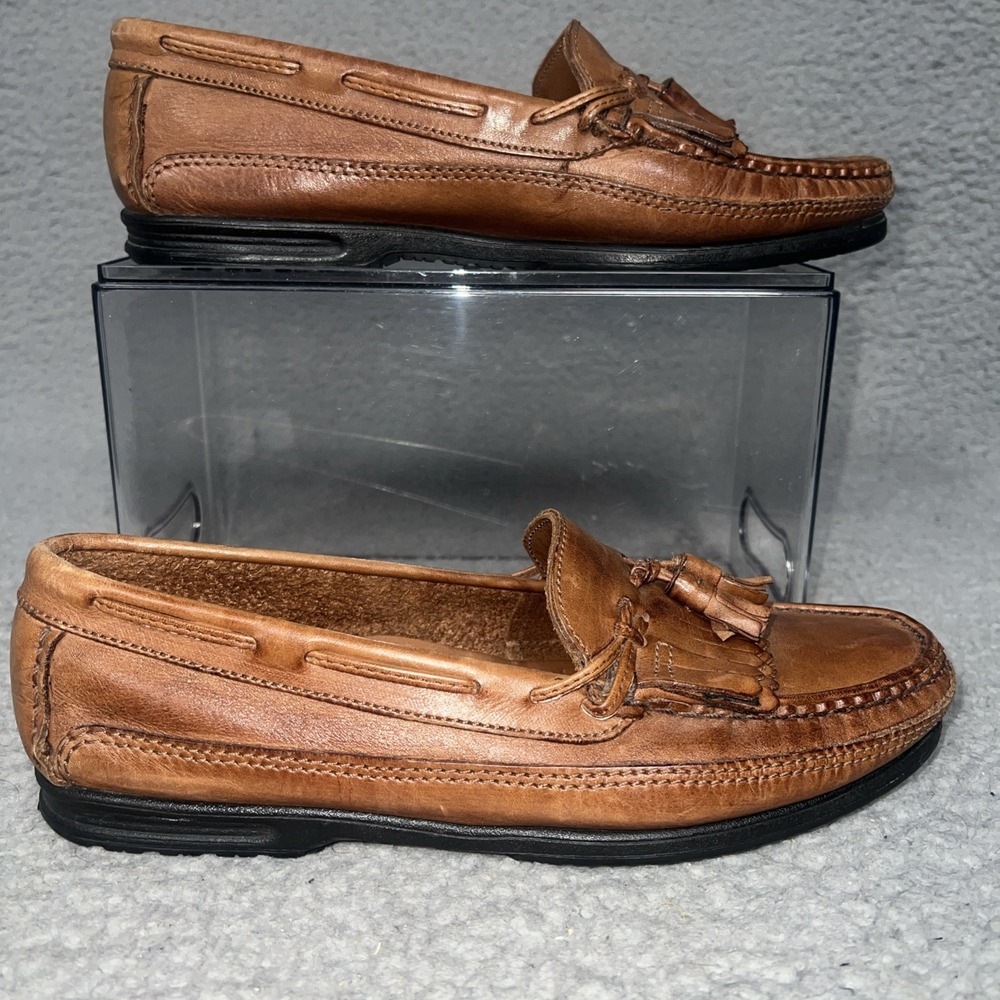 Giorgio Brutini Montehi Loafers Men 8 1/2 EEE Brown Leather Slip On Shoes Tassle